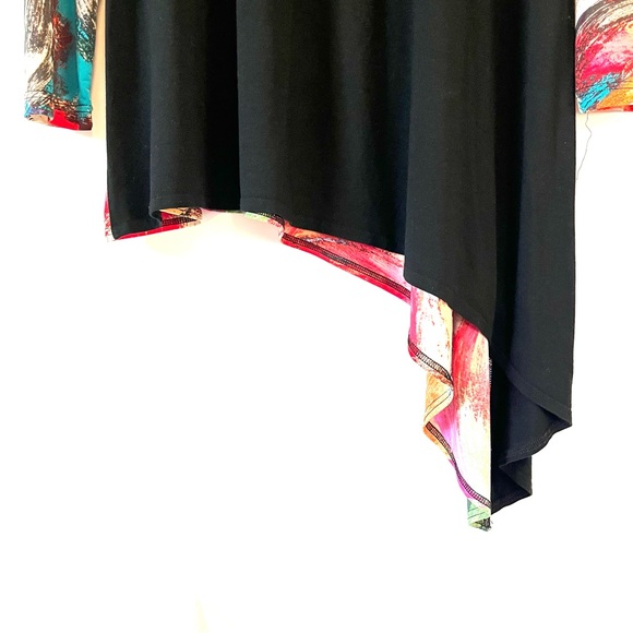 MISCHA Women’s Asymmetrical Blouse Black Multi Colored - Picture 3 of 10